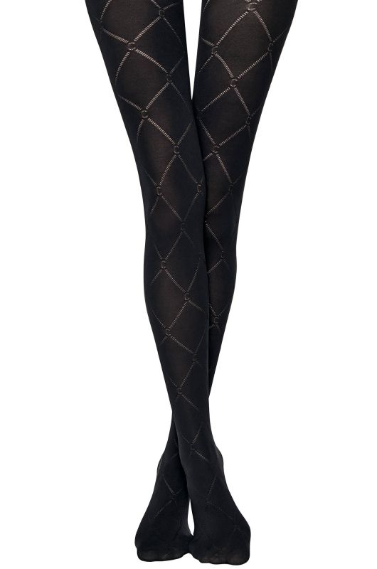 Women's thick elastic tights with geometric pattern 50 den Conte Elegant