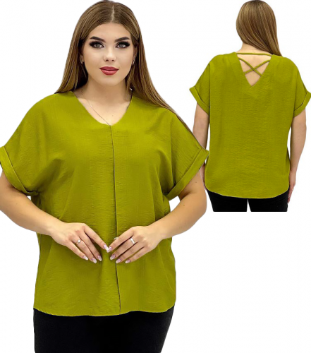 Blouse Art:005 /4 olive linen Size:48-54