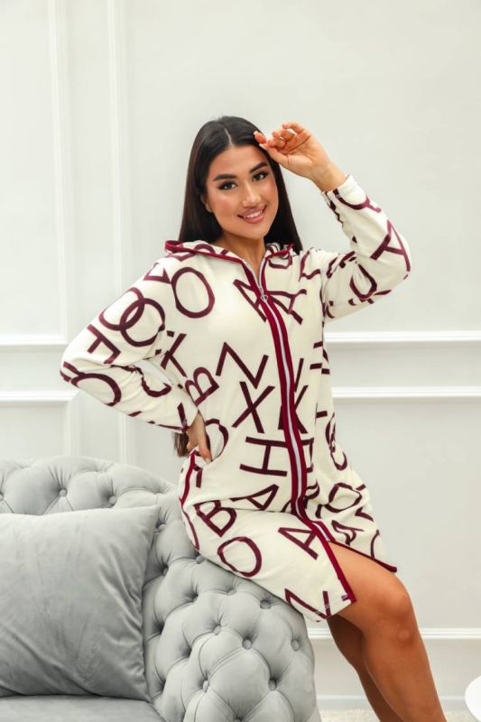 Women's Dressing gown 009 (Ecru)