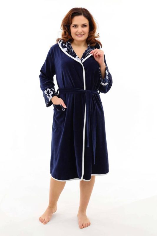 Women's robe 53514 (Dark blue)