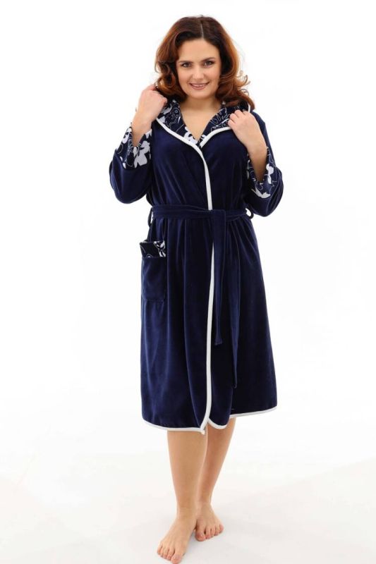 Women's robe 53514 (Dark blue)