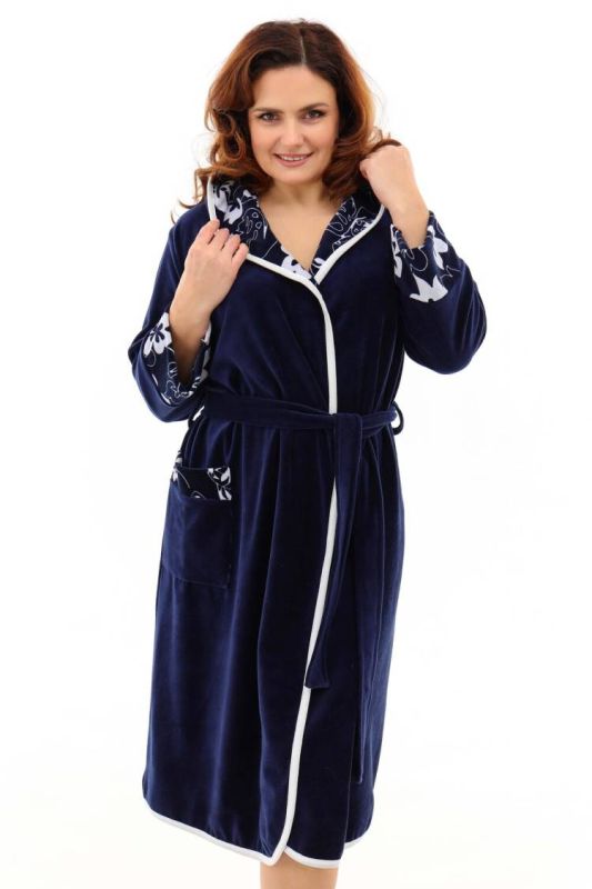 Women's robe 53514 (Dark blue)