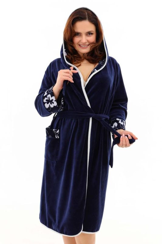 Women's robe 53514 (Dark blue)