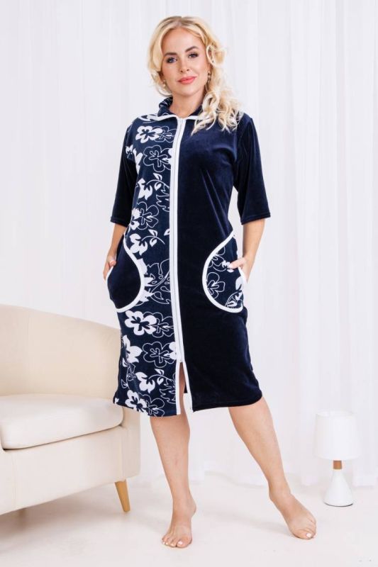 Women's Dressing gown 53511 (Dark blue)