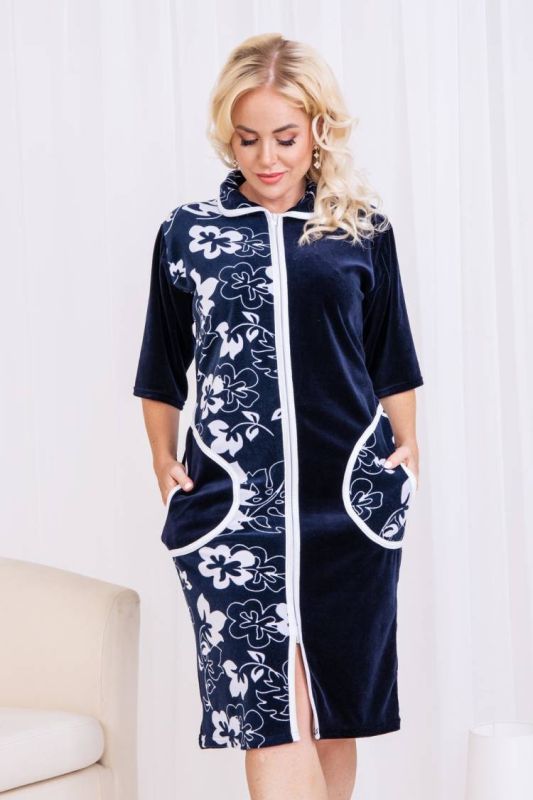 Women's Dressing gown 53511 (Dark blue)