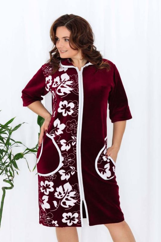 Women's robe 53511 (Bordeaux)