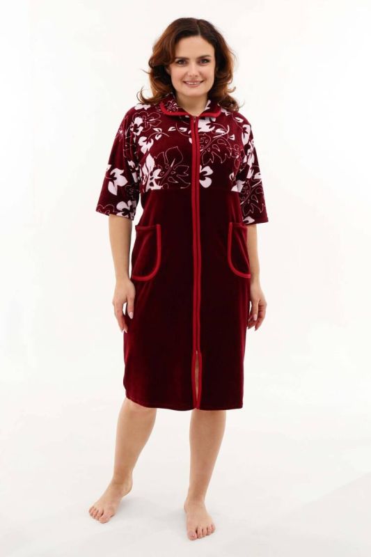 Women's Dressing Gown 53527 (Bordeaux)