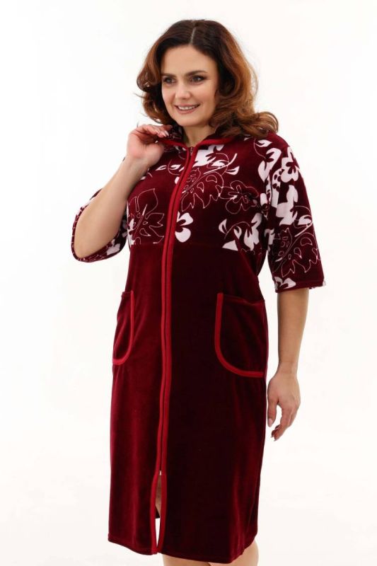 Women's Dressing Gown 53527 (Bordeaux)