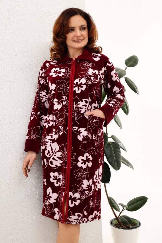 Women's Dressing Gown 53528 (Bordeaux)