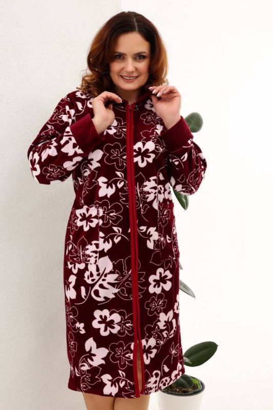 Women's Dressing Gown 53528 (Bordeaux)