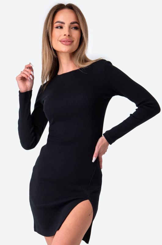 Women's mini welt dress with slit Happyfox