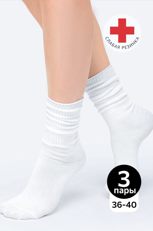 Socks with loosened elastic band 3 pairs Happyfox