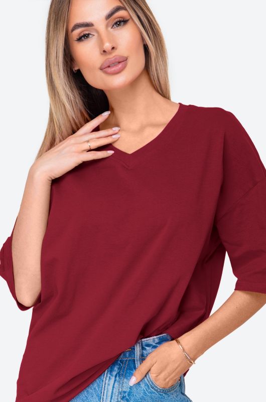 Women's V-neck Oversize T-Shirt Happyfox