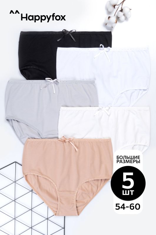 Women's high-fit slip briefs 5 pcs. Happyfox