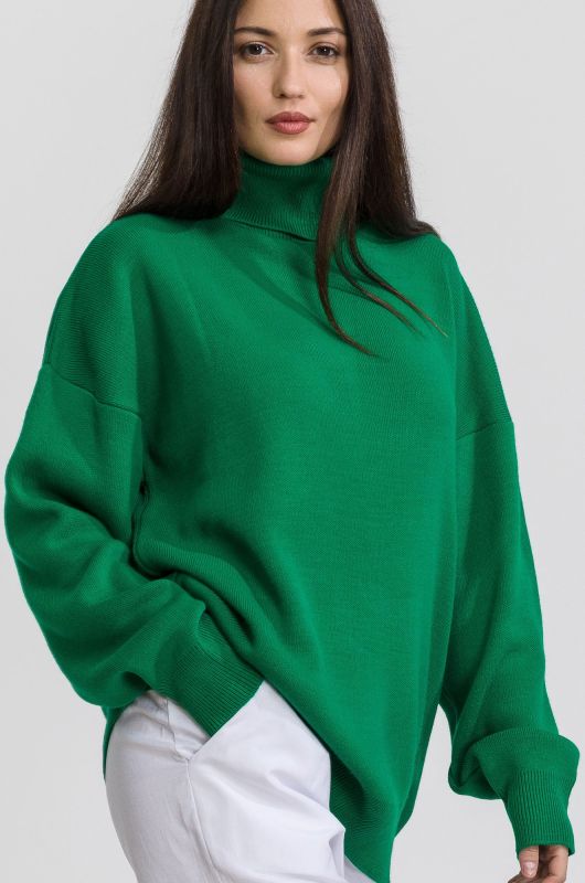 Women's over-size sweater with high collar Happyfox