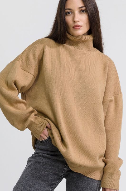 Women's over-size sweater with high collar Happyfox