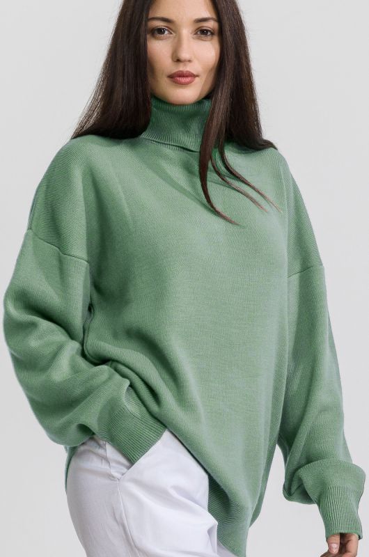 Women's over-size sweater with high collar Happyfox