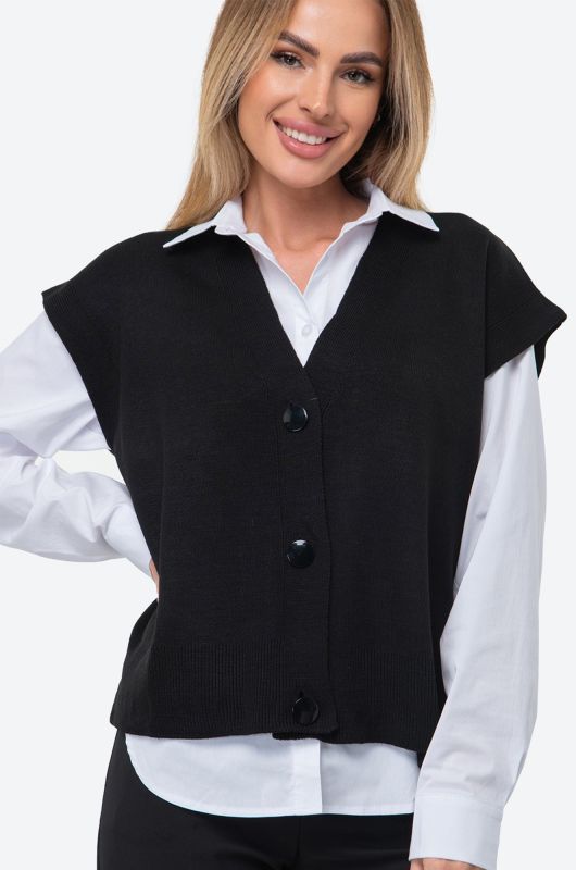 Women's over-size vest with buttons Happyfox