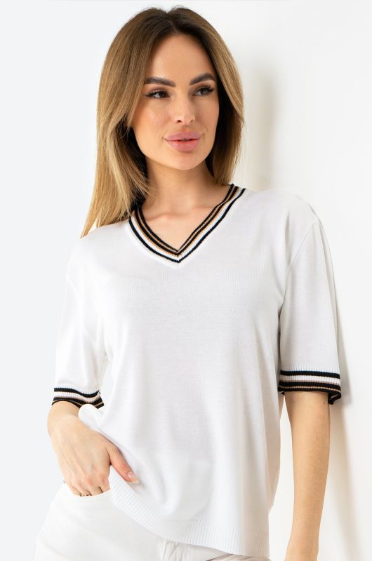 Women's V-neck knitted T-shirt Happyfox