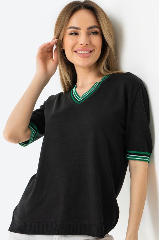 Women's V-neck knitted T-shirt Happyfox