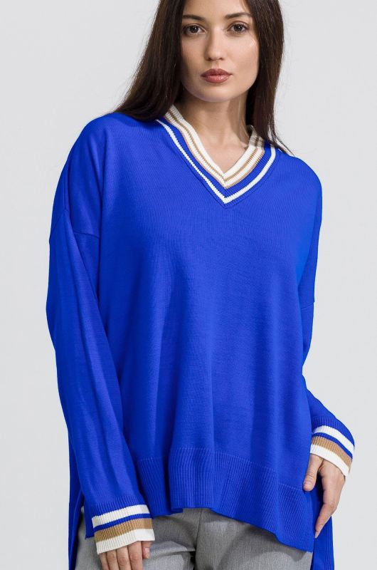 Women's Long V-neck Oversize Jumper Happyfox