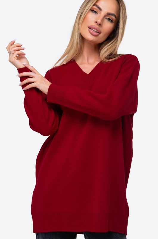 Women's Long V-neck Oversize Jumper Happyfox