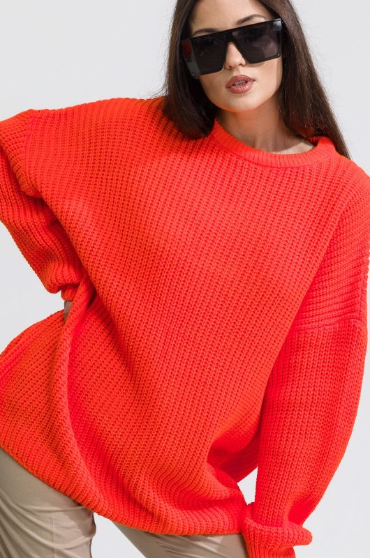 Women's long knitted over-size sweater Happyfox