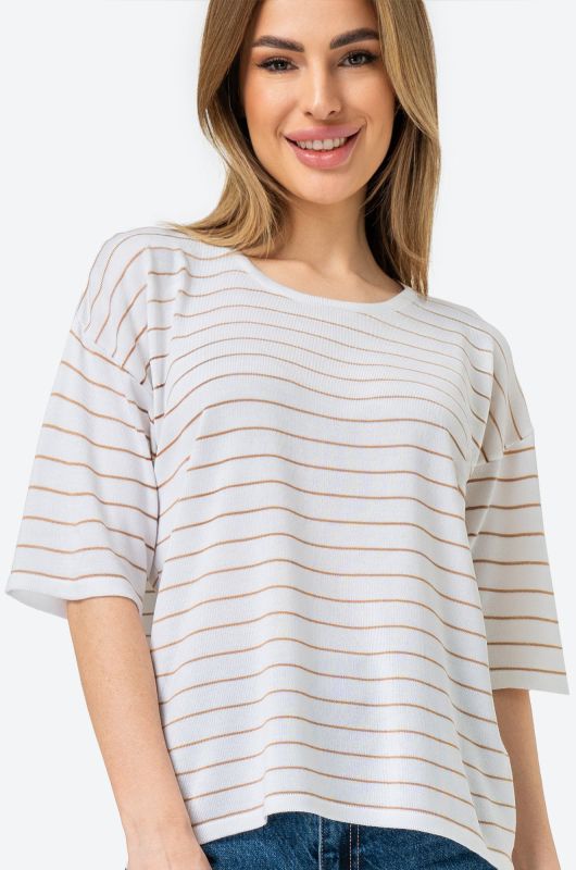 Happyfox women's striped knitted oversize T-shirt