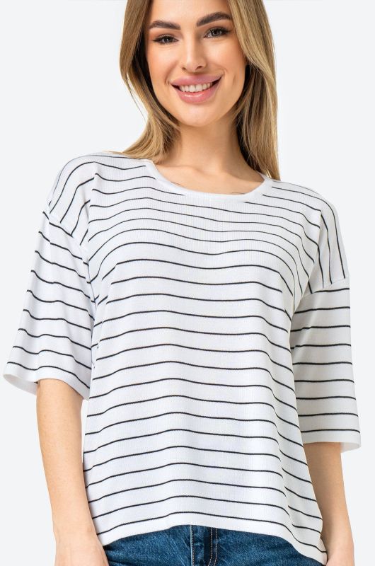 Women's striped knitted oversize T-shirt Happyfox