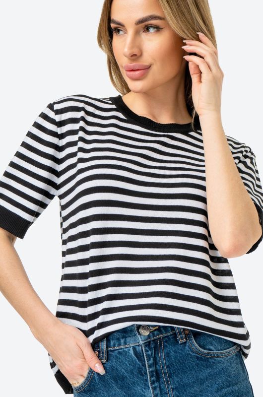 Women's striped knitted T-shirt Happyfox