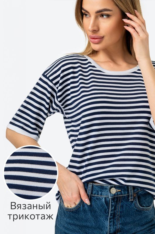 Women's striped knitted T-shirt Happyfox