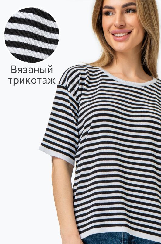 Women's striped knitted T-shirt Happyfox