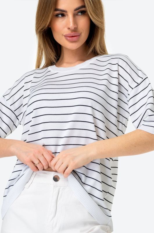 Women's striped knitted oversize T-shirt Happyfox