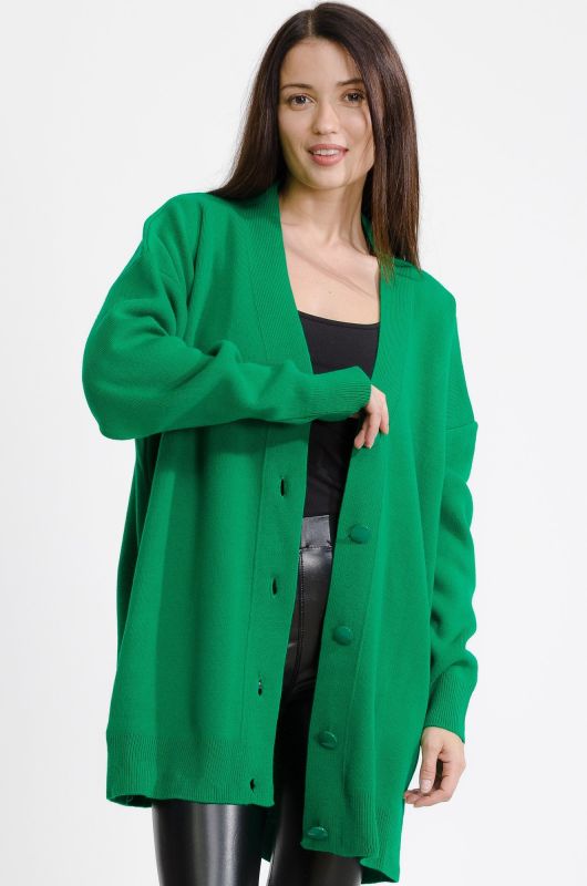 Women's long over-size cardigan with buttons Happyfox