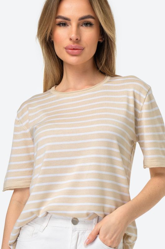 Women's striped knitted oversize T-shirt Happyfox