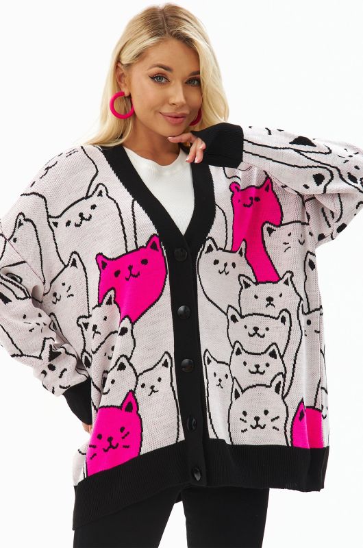 Women's long over-size cardigan Happyfox