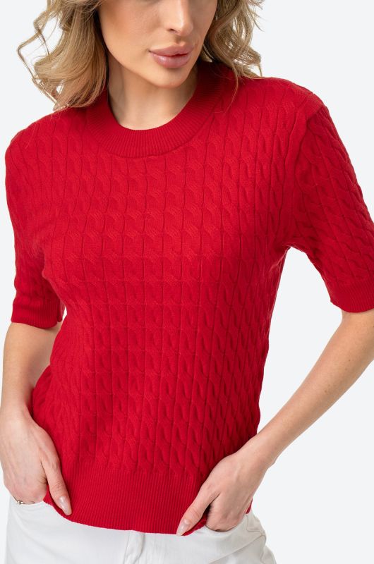 Women's short sleeve pigtail sweater Happyfox