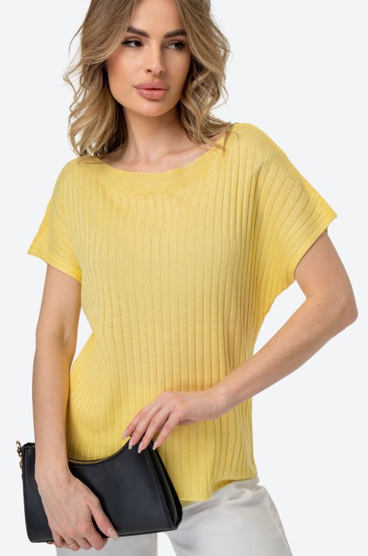 Women's short sleeve welted sweater Happyfox