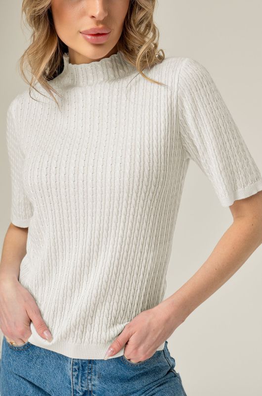 Women's short sleeve pigtail sweater Happyfox