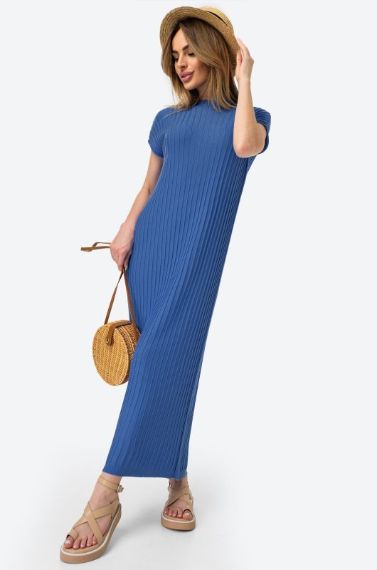 Women's knitted dress with welt-lapel Happyfox