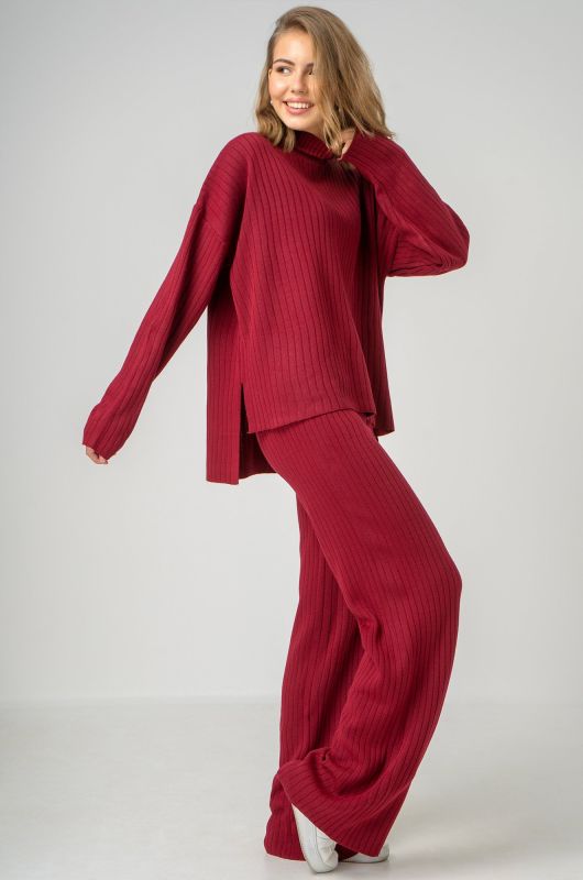 Women's knitted suit in welt-lapel Happyfox