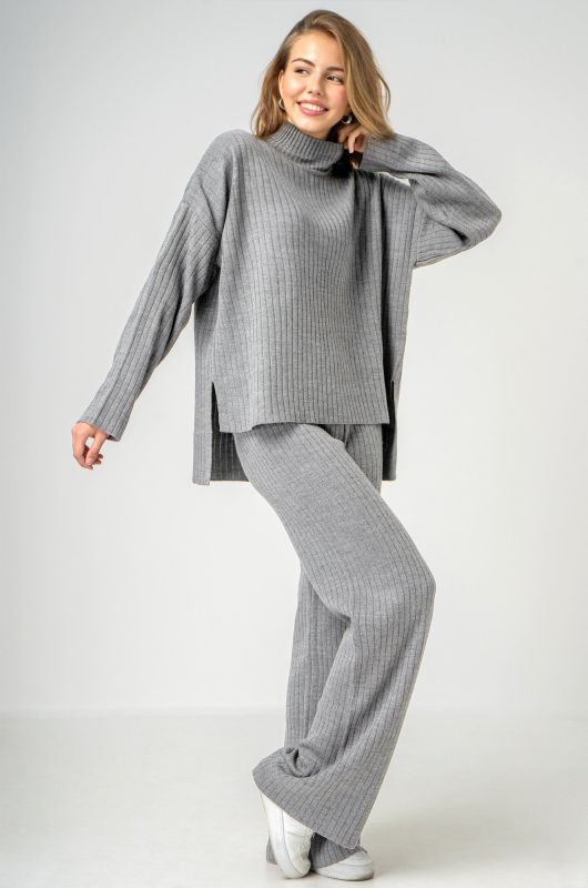 Women's knitted suit in welt-lapel Happyfox