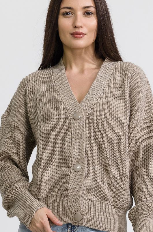 Women's shortened over-size cardigan with buttons Happyfox