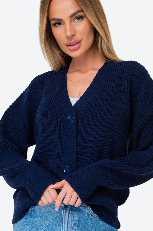 Women's shortened over-size cardigan with buttons Happyfox