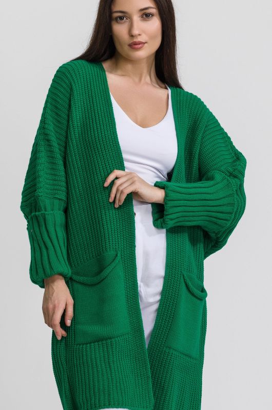 Women's knitted long over-size cardigan Happyfox