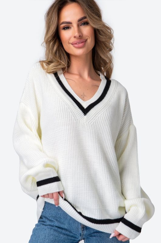 Women's V-Neck Oversize Jumper Happyfox