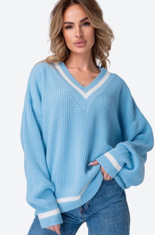 Women's V-neck over-size sweater Happyfox