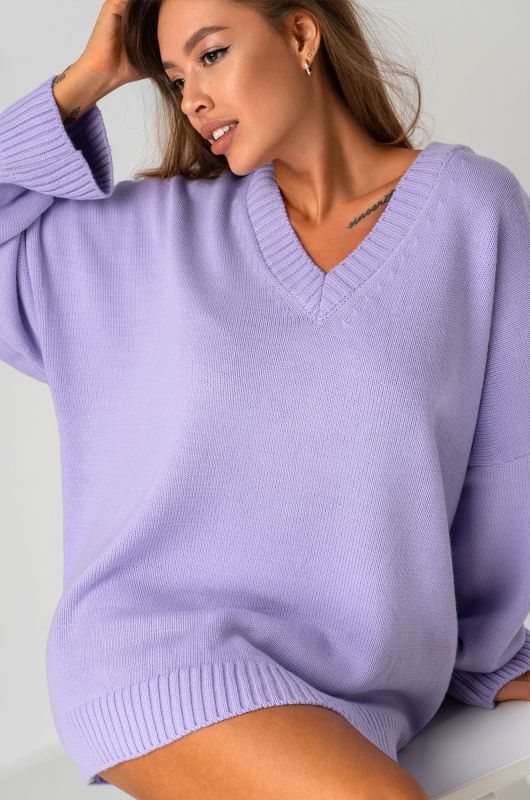 Women's over-size sweater with V-neck Happyfox