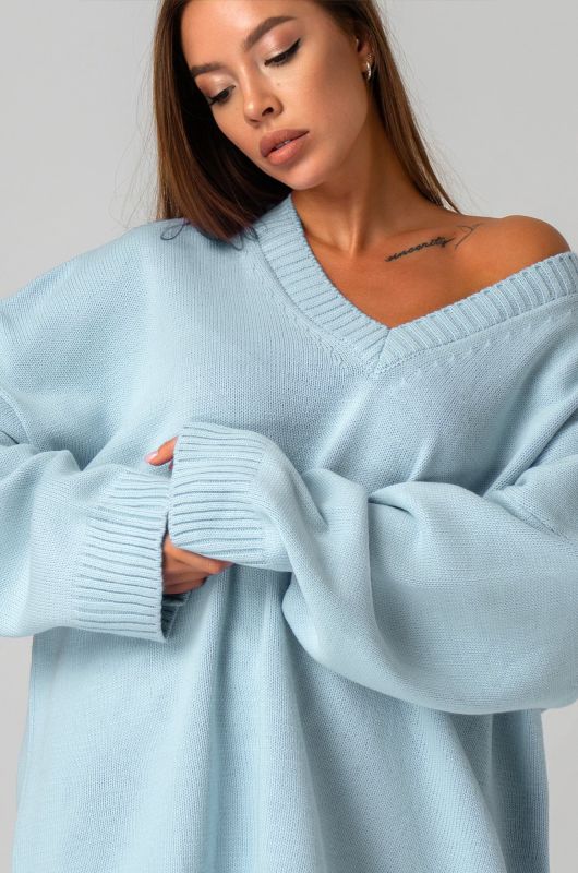 Women's over-size sweater with V-neck Happyfox