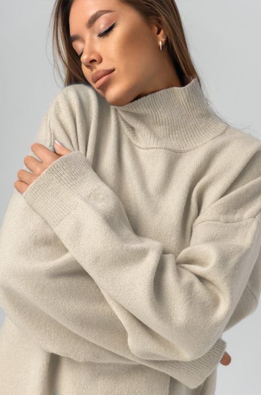 Women's High Neck Oversize Sweater Happyfox